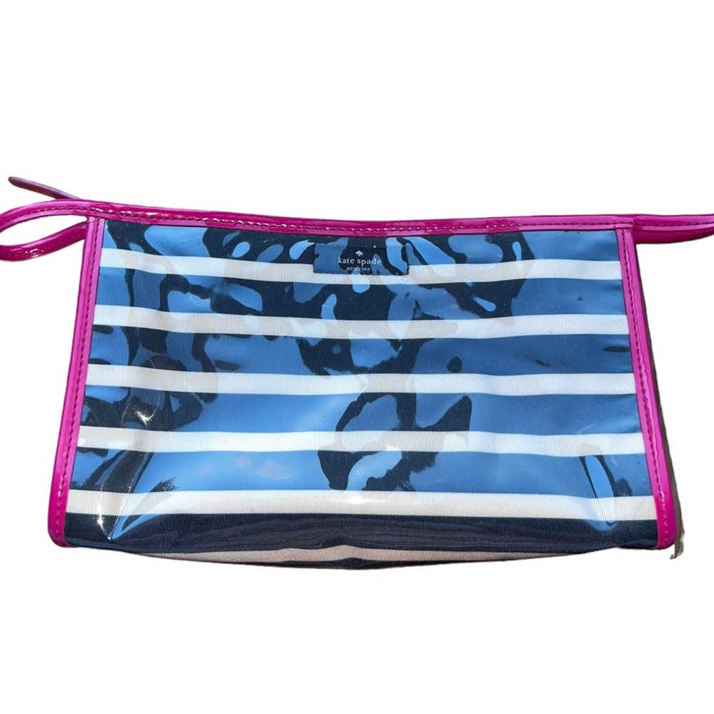 Kate spade striped makeup bag